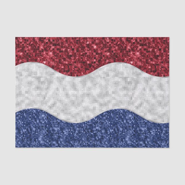 Papel De Seda Mosaico Patriótico Ondulado (Frente )