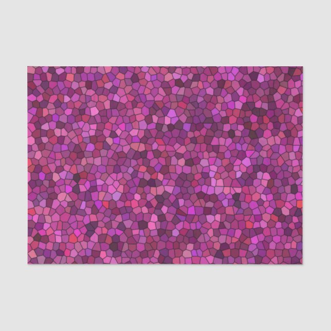Papel De Seda Mosaico Rosa Roxo (Frente )