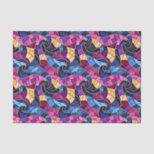 Papel De Seda Mosaico Vibrante de Aquarela Vidro Pintado Giratór