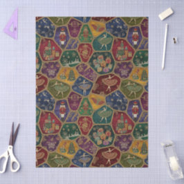 Papel De Seda Mosaico Vintage Dança dos Noivos Ballet Festa Pers