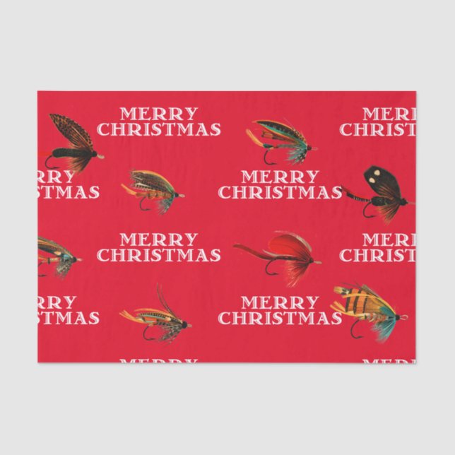 Papel De Seda Mosca Pesca Voa Mosca Feliz De Natal (Frente )