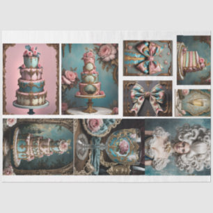 Papel De Seda Mostro Parisiense Rococo - França - Bolo