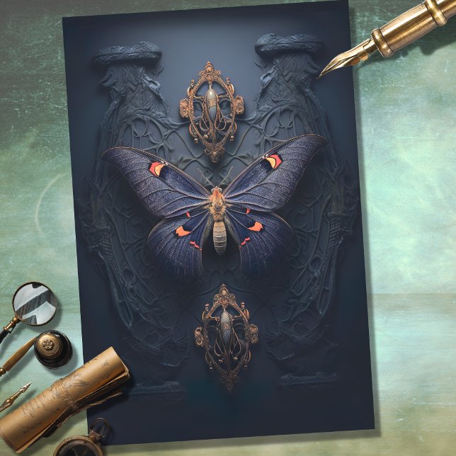 Papel De Seda Moth Dark Academia 3 Folheto (Criador carregado)
