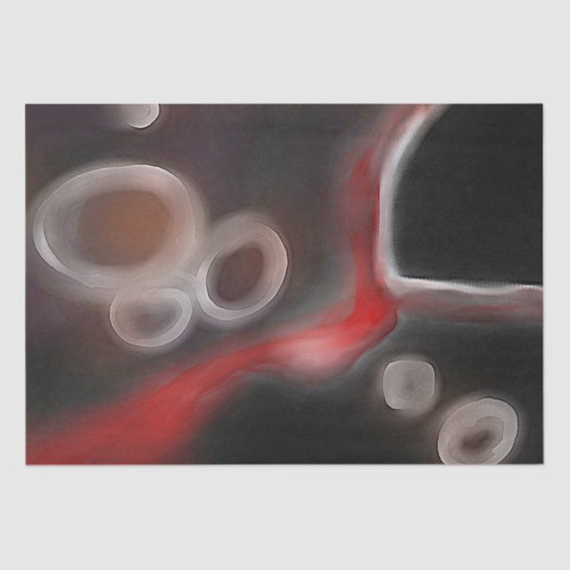 Papel De Seda Motif Arterial: Abstrato preto, branco e vermelho (Frente )