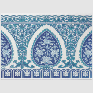 Papel De Seda Motif de estilo marroquino azul e branco