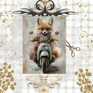 Papel De Seda Motocicleta De Descamação De Fox Whimsic