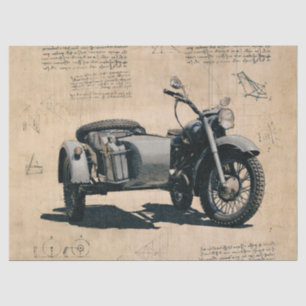 Papel De Seda Motocicleta Vintage Antiga