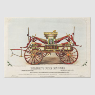 Papel De Seda Motor Diligent Fire, 1852, Restaurado, Desligament