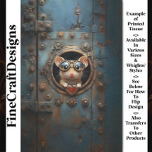 Mouse Branco Steampunk & Red Heart Decoupage BQ1