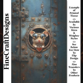 Papel De Seda Mouse Branco Steampunk & Red Heart Decoupage BQ1