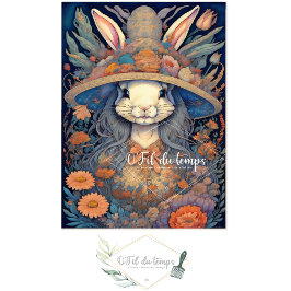 Papel De Seda Mousseline Cute Bunny Flower hat V4 Tissue paper