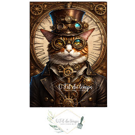 Papel De Seda Mousseline Cute Cat Steampunk Hat Tissue paper