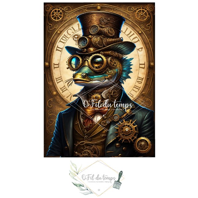 Papel De Seda Mousseline Cute Fish Steampunk Hat Tissue paper (Criador carregado)