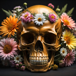 Papel De Seda Mousseline Floral skull v7 Steampunk tissue paper