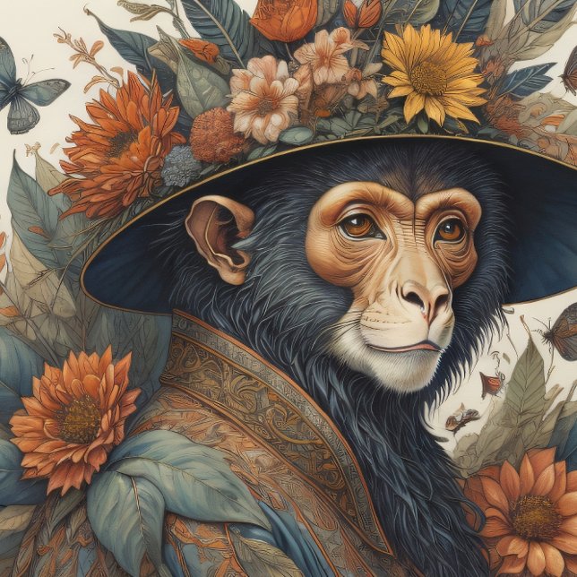 Papel De Seda Mousseline Flower Hat Monkey chimp v5 Tissue paper (Criador carregado)