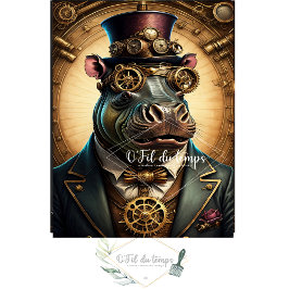Papel De Seda Mousseline Hippopotamus Steampunk Hat Tissue paper