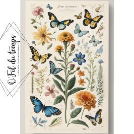 Papel De Seda MOUSSELINE PAPIER  Fleurs d'été v2 Tissue paper 