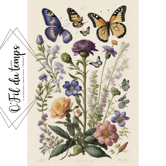 Papel De Seda MOUSSELINE PAPIER  Fleurs d'été v3 Tissue paper  (Criador carregado)