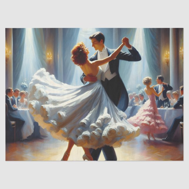 Papel De Seda Móveis de Efêmeras de Dança de Salão Decoupage (Frente )