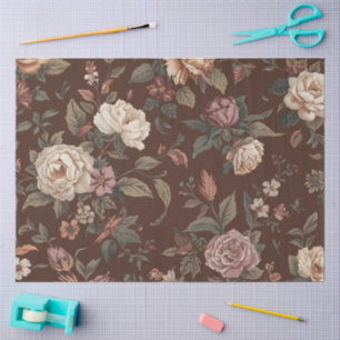 Papel De Seda Móveis Decoupage Floral Vintage Rústico Gótico
