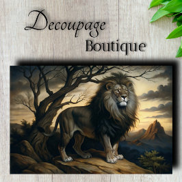 Papel De Seda Móveis Decoupage Leão Majestoso