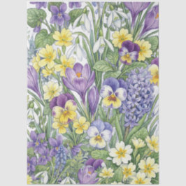 Papel De Seda Móveis Florais Únicos em Aquarela Decoupage