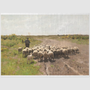 Papel De Seda Mudando Pastura, 1887 por Anton Mauve