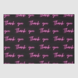 Papel De Seda Muito Obrigado Moderno Pink Neon Script