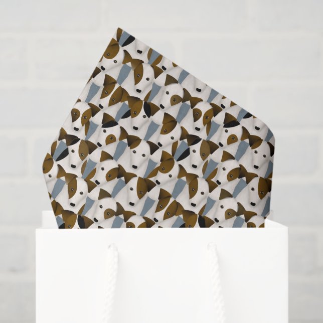Papel De Seda muito padrão de Terriers de Parson Jack Russell (Sacola de presentes)