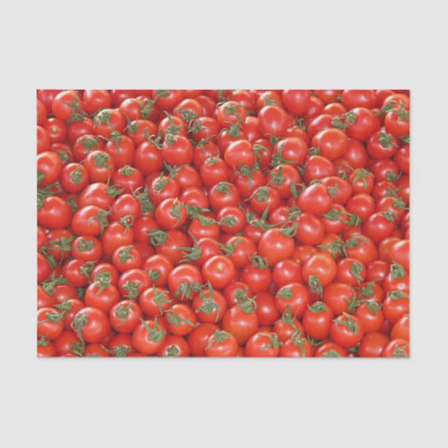 Papel De Seda Muitos Tomates de cereja vermelha (Frente )