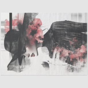 Papel De Seda Mulher Abstrato de Arte de Disco Semitransparente