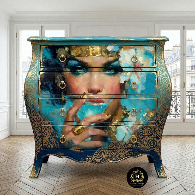Papel De Seda Mulher Afro-Americana Decoupage de Coquetel Azul (Criador carregado)