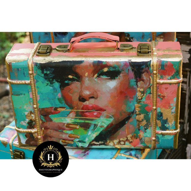 Papel De Seda Mulher Afro-Americana Verde Martini Decoupage (Criador carregado)