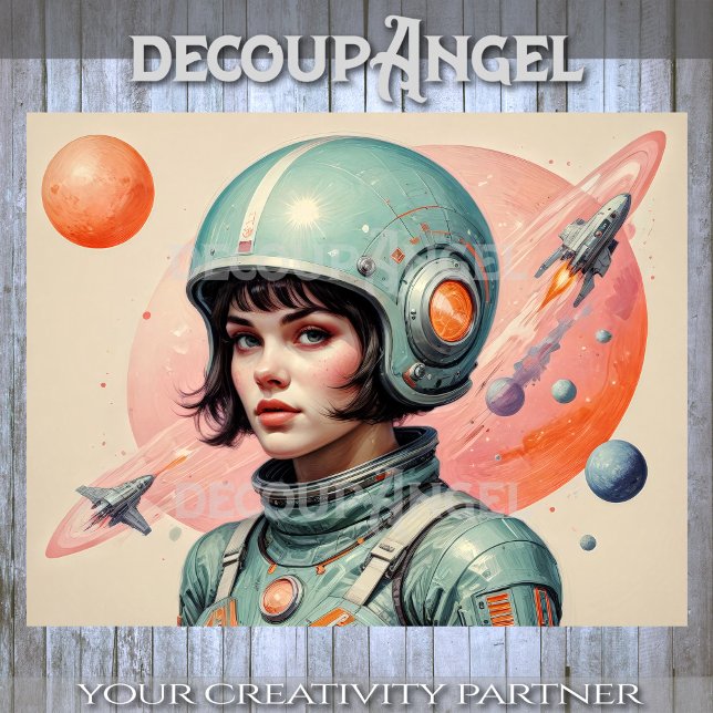 Papel De Seda Mulher atômica no espaço #1 Desaparece (Criador carregado)