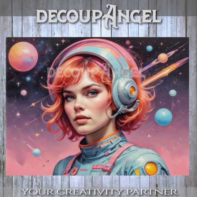 Papel De Seda Mulher atômica no espaço #2 (Criador carregado)