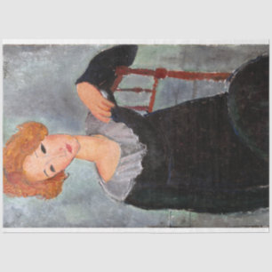 Papel De Seda Mulher com Cabelo Vermelho, Modigliani
