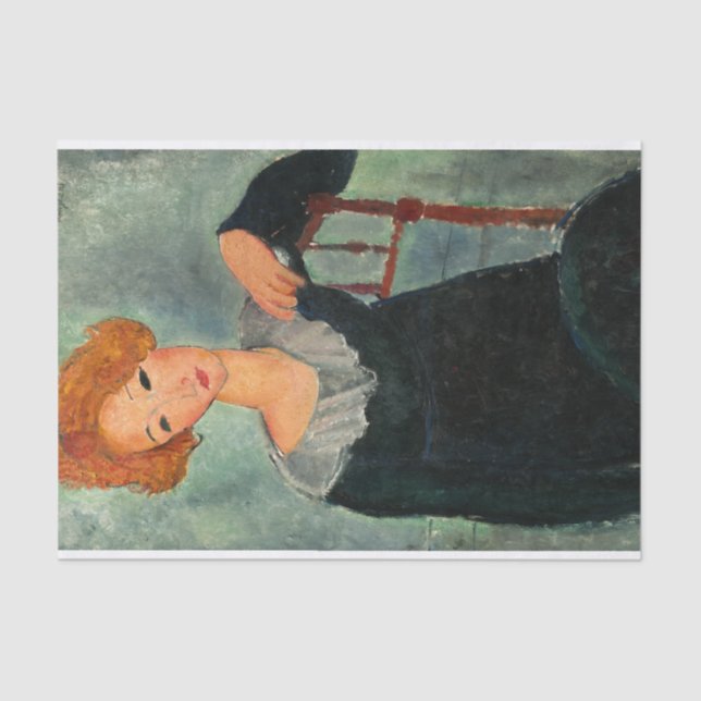 Papel De Seda Mulher com Cabelo Vermelho por Amedeo Modigliani (Frente )