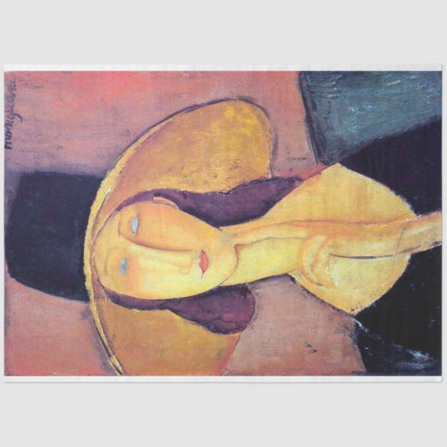 Papel De Seda Mulher com chapéu grande, Modigliani (Frente )