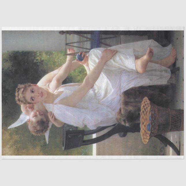 Papel De Seda Mulher com Cupido, Bouguereau (Frente )