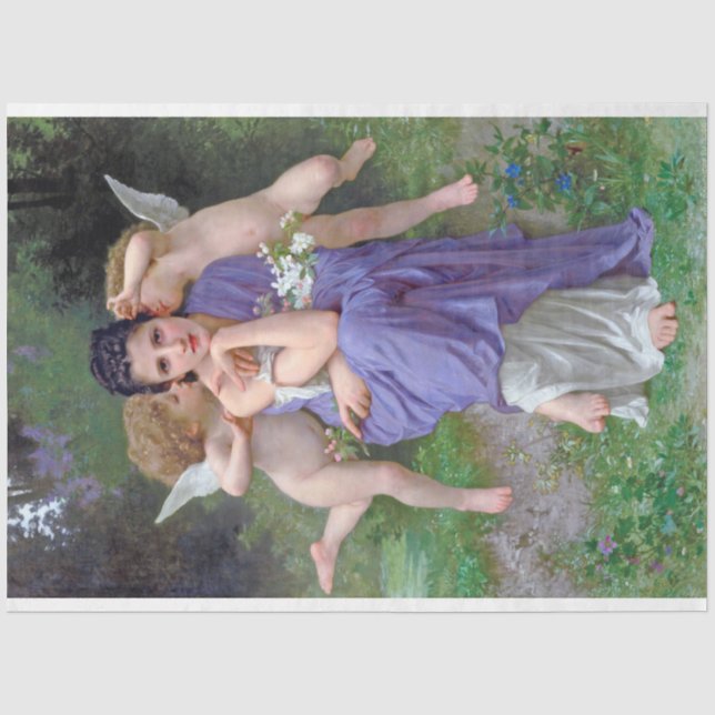 Papel De Seda Mulher com Cupido, Bouguereau (Frente )
