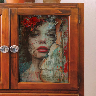 Papel De Seda Mulher com Lábios Vermelhos Decoupage