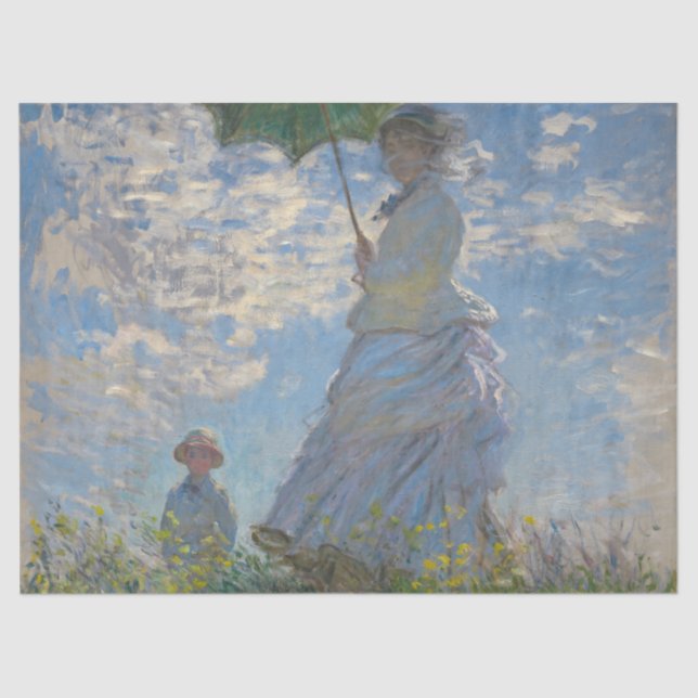 Papel De Seda Mulher com Parasol - Madame Monet e seu filho (Frente )