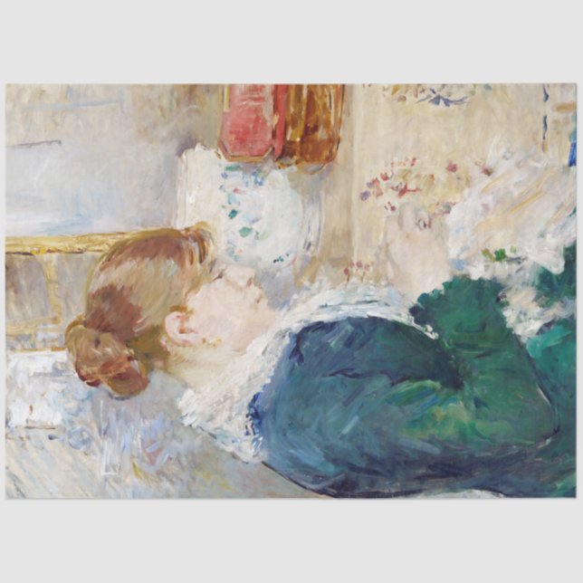 Papel De Seda Mulher costurando, Berthe Morisot (Frente )