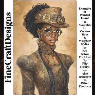 Papel De Seda Mulher de Pele Escura Fashion Steampunk AD1O Decou