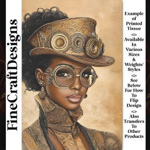 Papel De Seda Mulher de Pele Escura Fashionable Steampunk AD1Z D