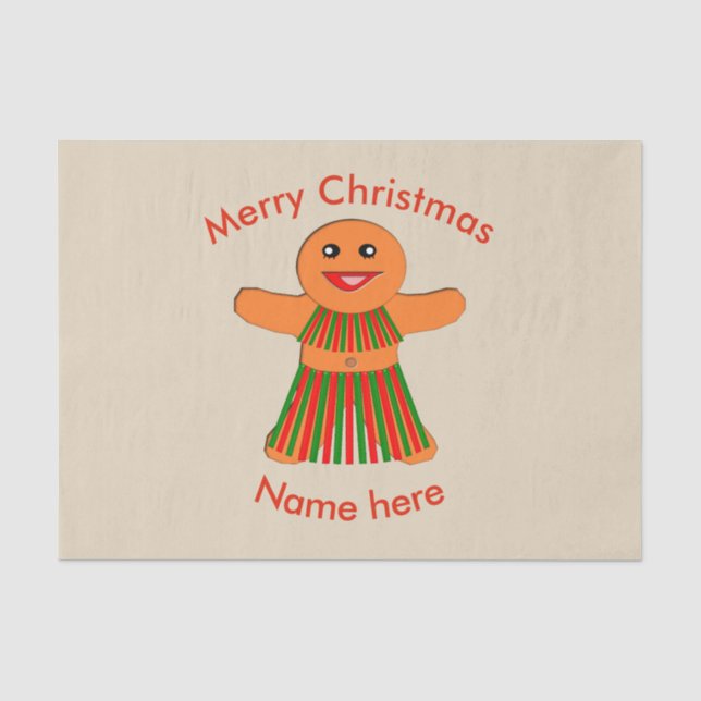 Papel De Seda Mulher do Gingerpão do Partido de Natal (Frente )