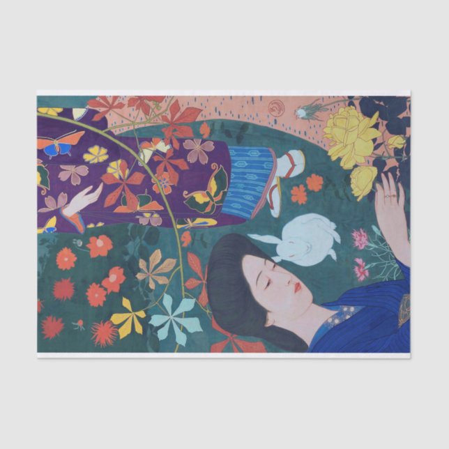 Papel De Seda Mulher do Jardim Flor, Goyō Hashiguchi (Frente )