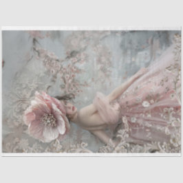 Papel De Seda Mulher Elegante Chic Francês Grande Flor