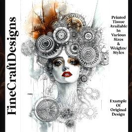 Papel De Seda Mulher Elegante Mecânica Steampunk N1 Decoupage