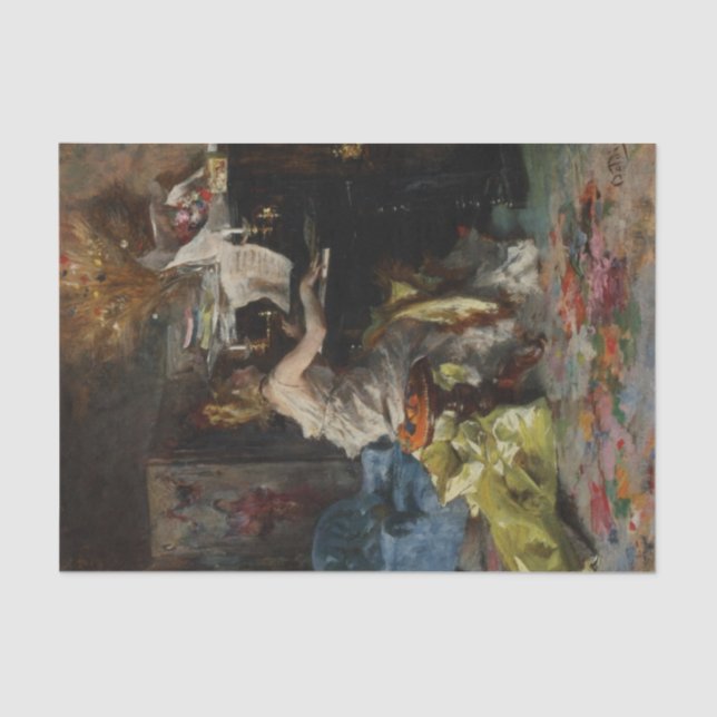 Papel De Seda Mulher Elegante Tocando Piano (Giovanni Boldini) (Frente )